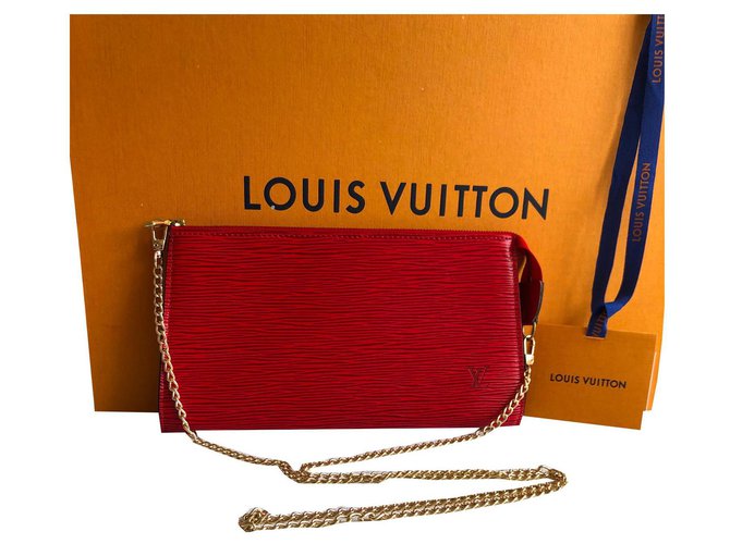 Louis Vuitton Handtaschen Rot Leder  ref.137091