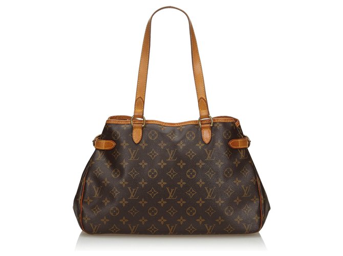 Louis Vuitton Brown Monogram Batignolles Horizontal Leather Cloth  ref.137145
