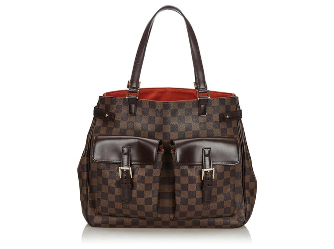 Louis Vuitton Brown Damier Ebene Uzes Leather Cloth  ref.137146
