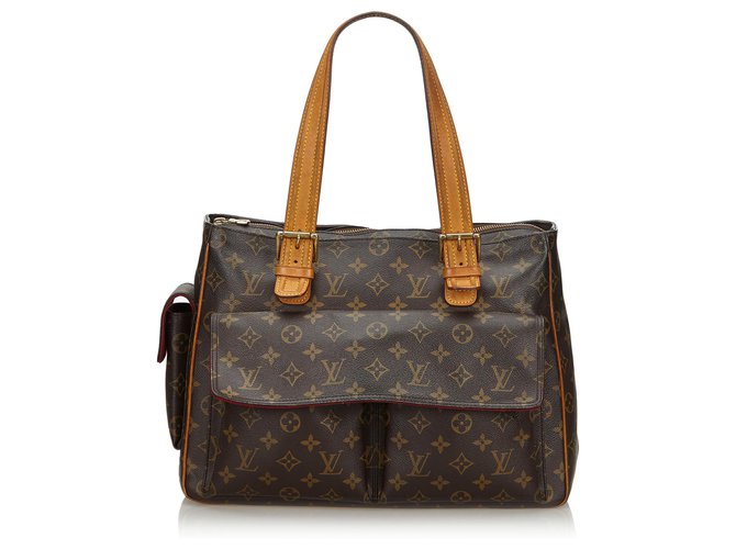 Louis Vuitton Brown Monogram Multipli-Cite Leather Cloth  ref.137170