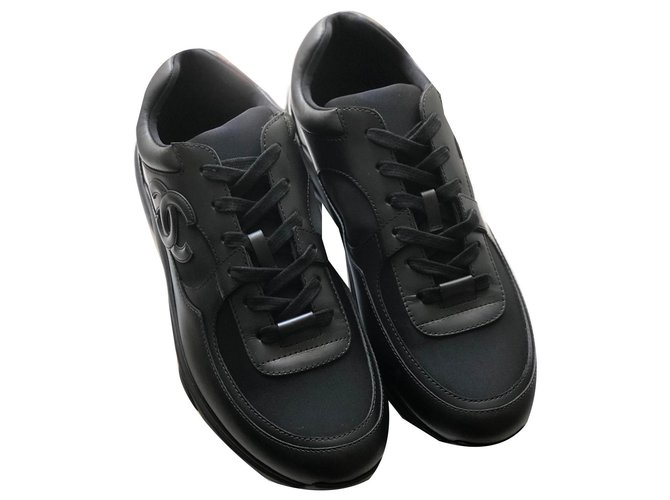 Cambon Sneakers Homme Chanel Cuir Noir  ref.137229