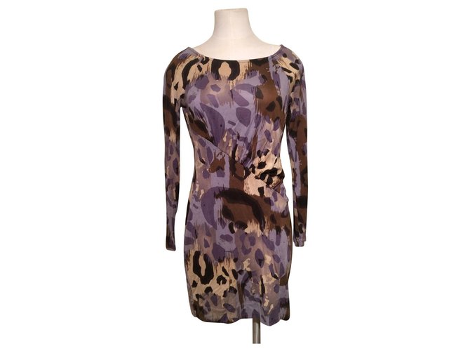 Diane Von Furstenberg DvF Tallulah vestido de seda Multicolor Estampado de leopardo  ref.137247