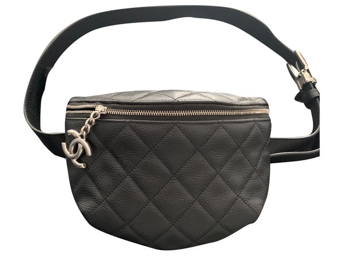 Executive Chanel Pockets Black Leather  ref.137266