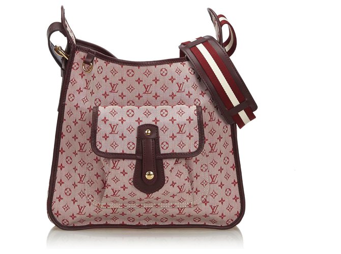 Louis Vuitton Pink Monogram Mini Lin Mary Kate Red Leather Cloth Cloth  ref.137279