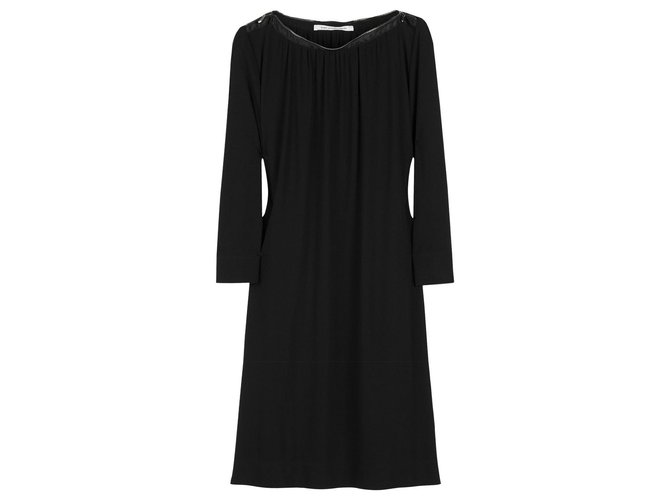 Diane Von Furstenberg Isley zip tunic dress Black Viscose Polyamide  ref.137318