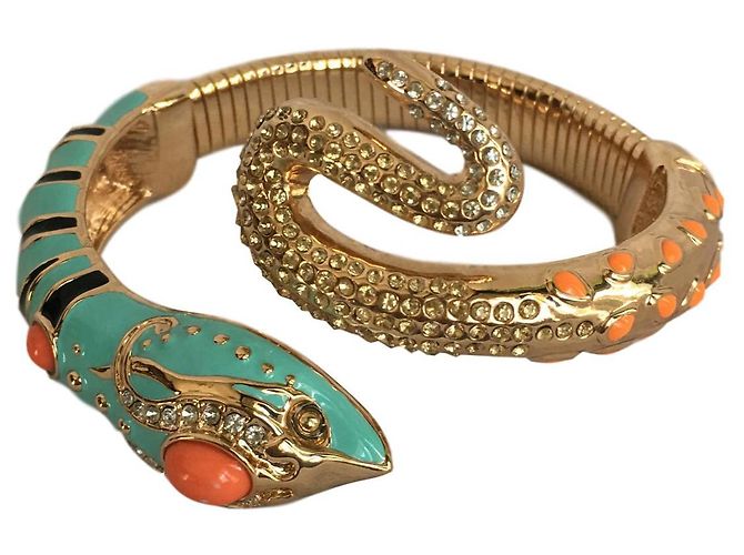 Anna Dello Russo pour H & M Bracciale serpente Nero D'oro Corallo Turchese Metallo