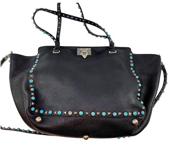 Valentino Garavani Cabas Rockstud Rolling Noir