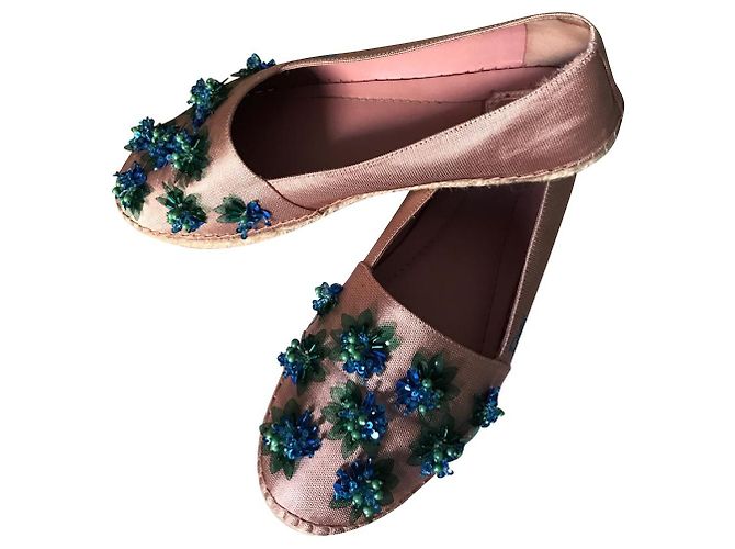 Alpargatas Dior Rosa de Tela Talla 40