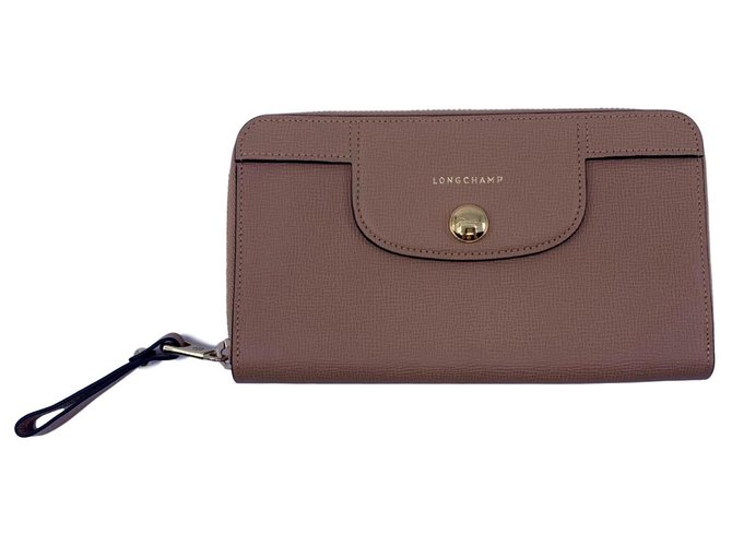 Longchamp wallet Beige Leather  ref.137351