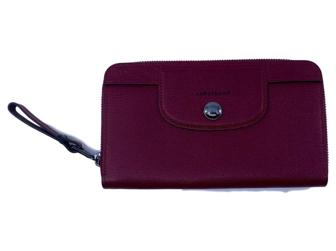 Longchamp wallet Dark red Leather  ref.137360