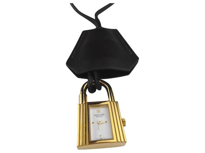 Hermès Orologio Hermes Kelly Clochette placcato in oro D'oro  ref.137361
