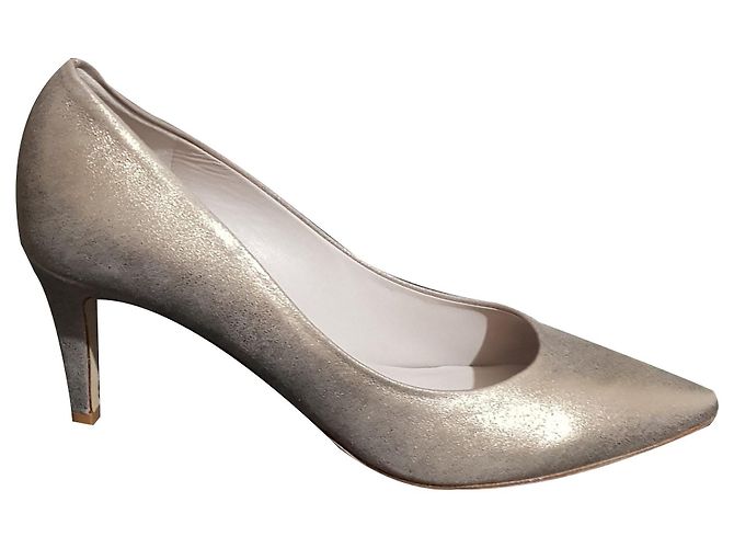 Kennel & Schmenger Leder High Heels Silber und Gold Metallic Golden Metallisch