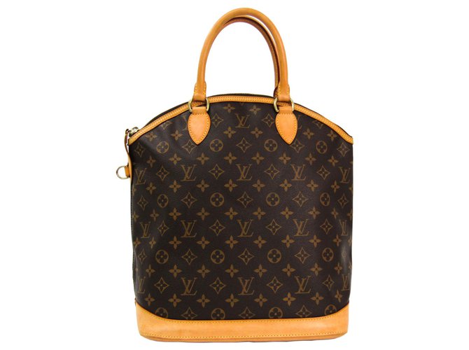 Louis Vuitton Brown-Monogramm Lockit Vertikale Braun Leder Leinwand  ref.137423