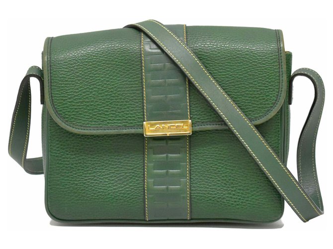 Lancel shoulder bag Green Leather  ref.137449
