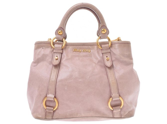 Miu Miu Leather Hand Bag Pink  ref.137454