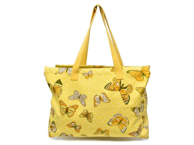 Bolsa Hermès Butterfly Amarelo Algodão  ref.137465