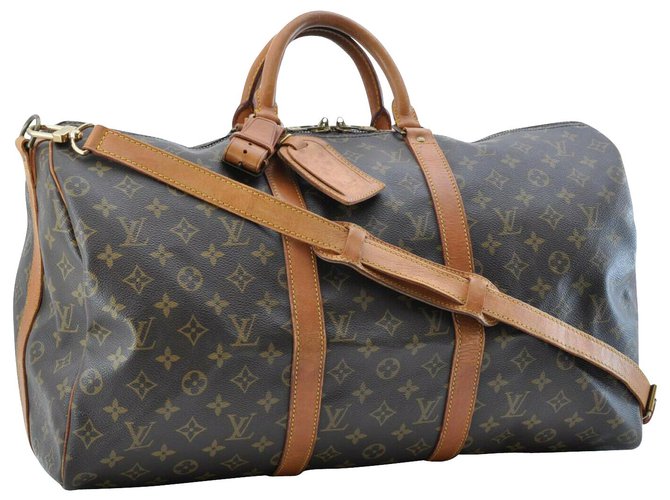 Louis Vuitton Keepall Bandouliere 50 Brown Cloth  ref.137487
