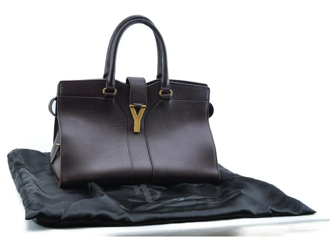 Yves Saint Laurent Handbag Purple Leather  ref.137493
