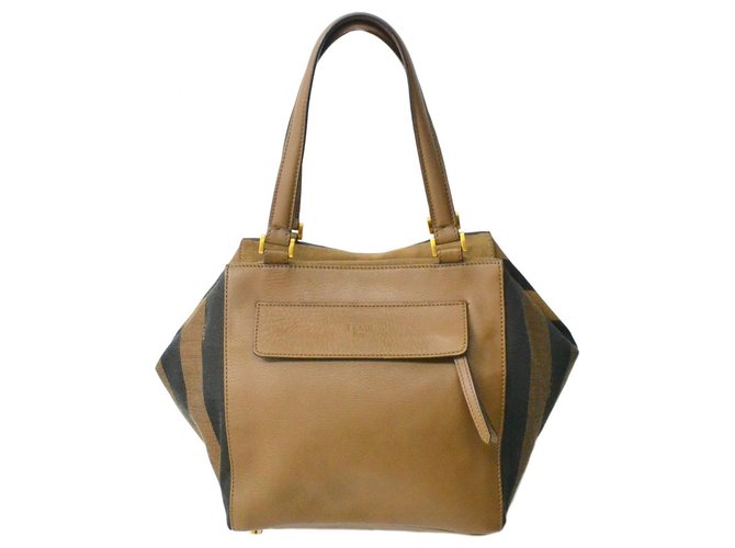Fendi Vintage Shoulder Bag Brown Leather  ref.137496