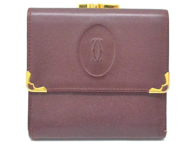 Cartier Must Line Compact Wallet Leather  ref.137506