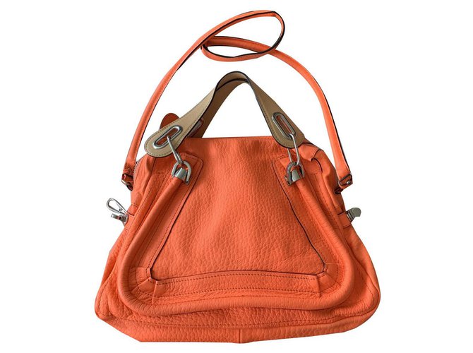 Paraty Orange and beige party bag chloé Coral Leather  ref.137526