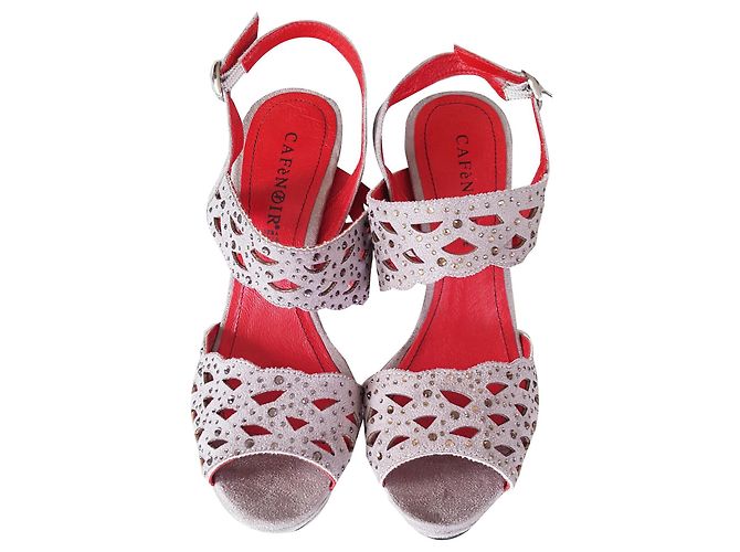 Autre Marque CAFé NOIR Décolleté open toe con tacco alto e zeppa. Grigio