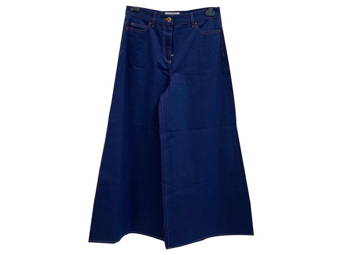 Valentino Ultra wide leg indigo blu denim jeans Blue  ref.137578