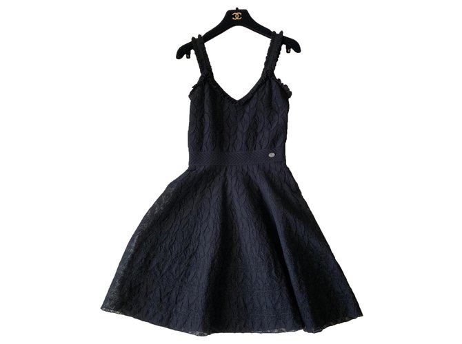 Chanel Little Black tamanho de uma linha de vestido 34 Preto Poliamida  ref.137594