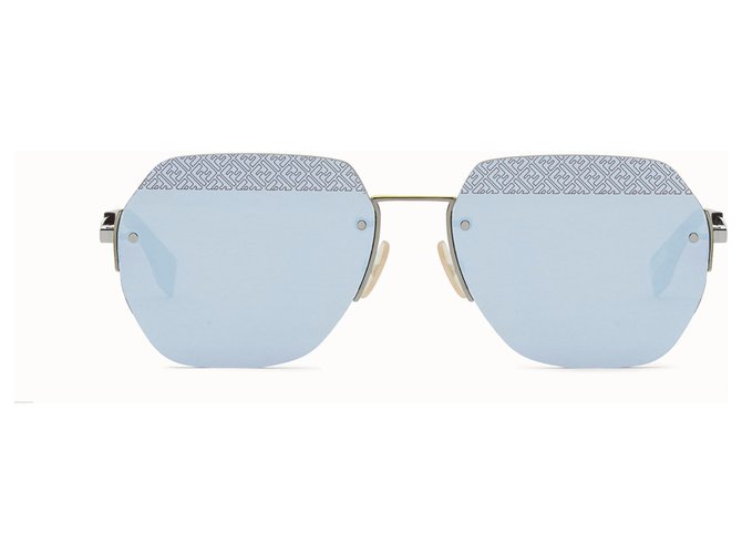 FENDI FF ruthenium sunglassesSUNGLASSES OCCHIALI GAFAS Blue Metal  ref.137610