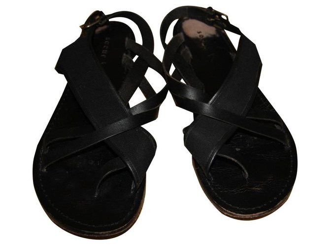Soeur Sandals Black Leather  ref.137613