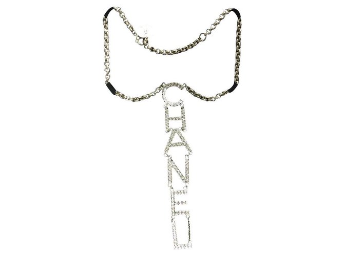 Chanel collier doré AVEC Swarovski Dorado Metal  ref.137633