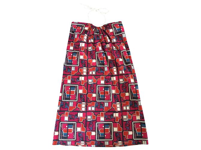 Vestido de verano Hermès de algodón con estampado abstracto espalda descubierta Multicolor