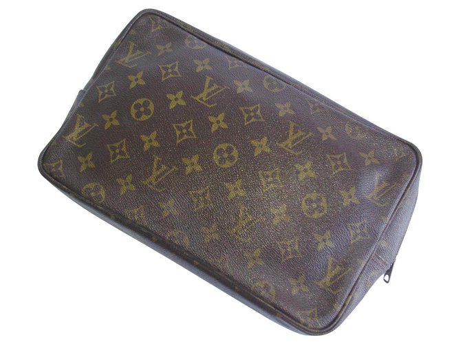 Louis Vuitton MALETA DE MAQUIAGEM 28 cm Marrom Lona  ref.137660