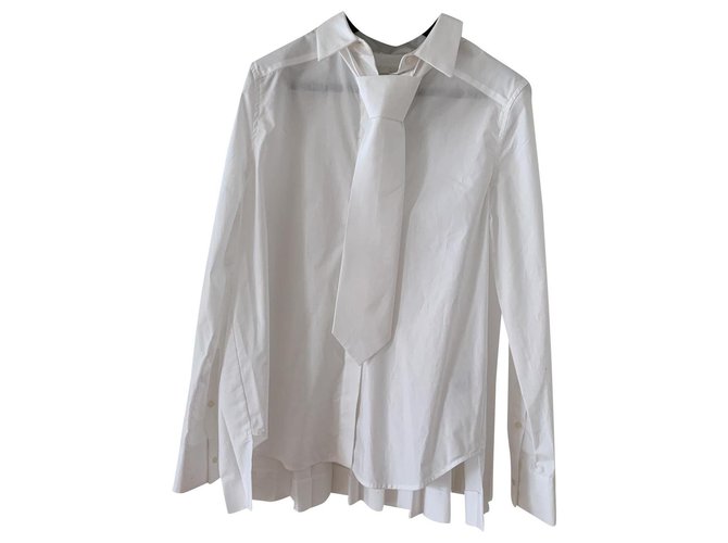Cos Baumwollhemd mit neuer Krawatte Weiß Baumwolle  ref.137682