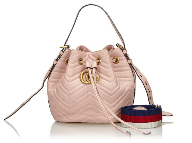 Gucci Pink Marmont Small Bucket Bag Leather  ref.137718