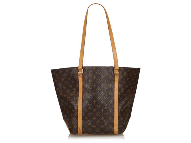 Louis Vuitton Brown Monogram Sac Shopping 48 Leather Cloth  ref.137750