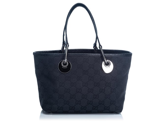 Gucci Black GG Jacquard Eclipse Tote Bag Leather Cloth  ref.137802