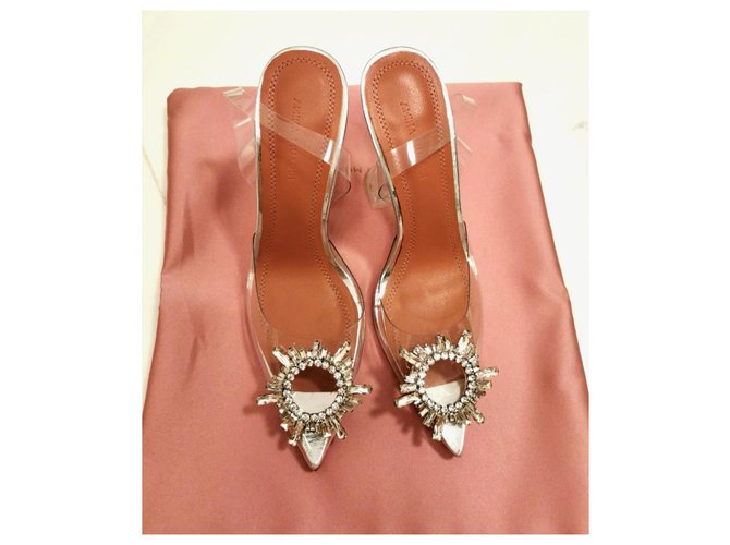 Amina Muaddi crystal slingback heels EU36 Plastic  ref.137822