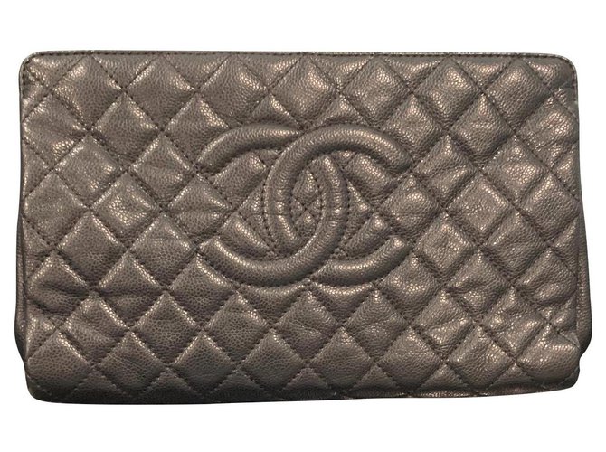 Chanel Pochettes Cuir Noir  ref.137860