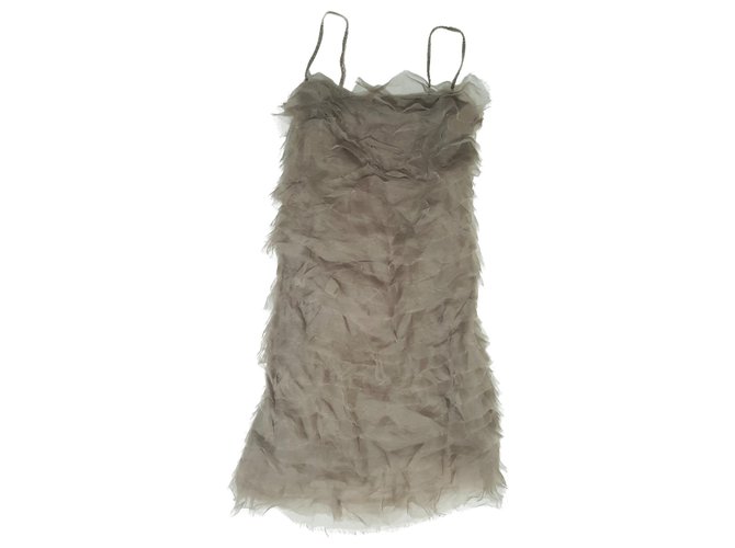 Autre Marque Dresses Khaki Silk Polyester  ref.137886