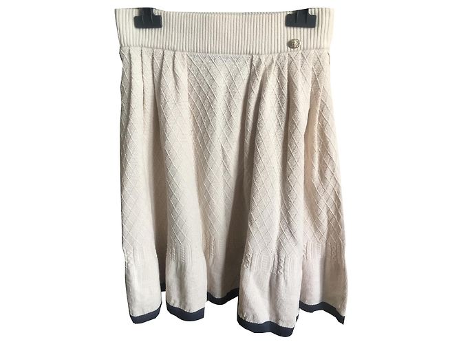 Cambon Falda Chanel Beige Algodón