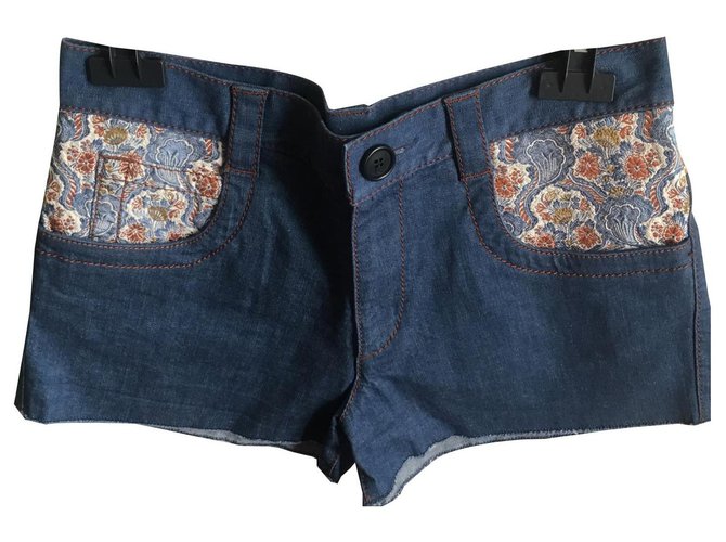 Prada mini shorts Azul oscuro Algodón  ref.137993
