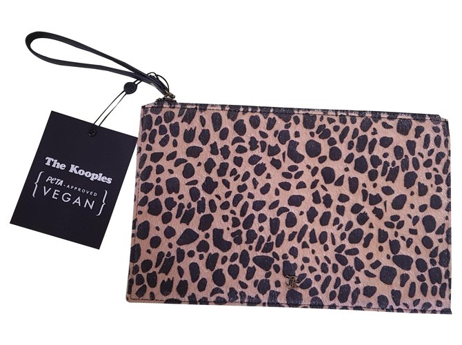 The Kooples Clutch bags Multiple colors Leopard print Polyester Polyamide  ref.138003