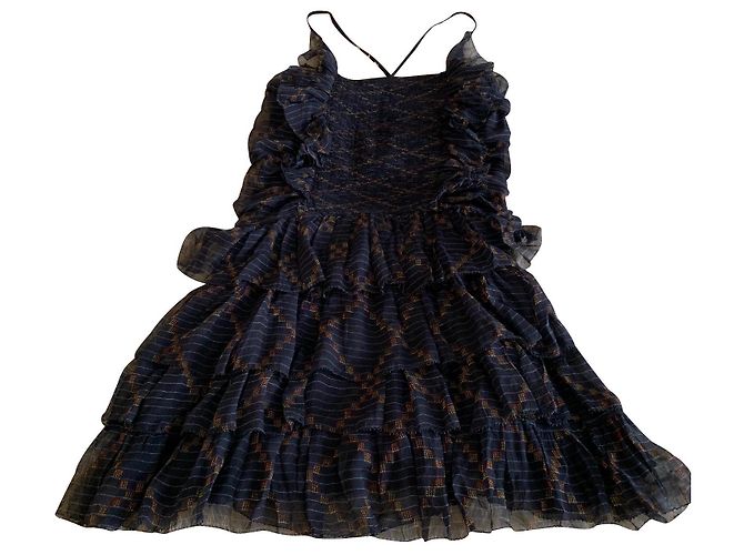 Abito Isabel Marant Etoile in seta Blu Oro Blu Navy D'oro