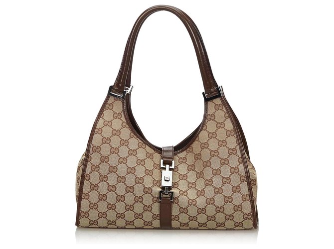 GUCCI Vintage Jackie Brown Monogram Shoulder Bag 