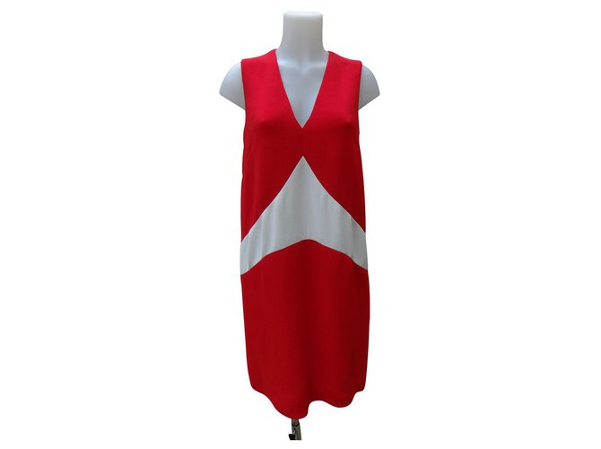 Prada Dresses Red Viscose  ref.138292