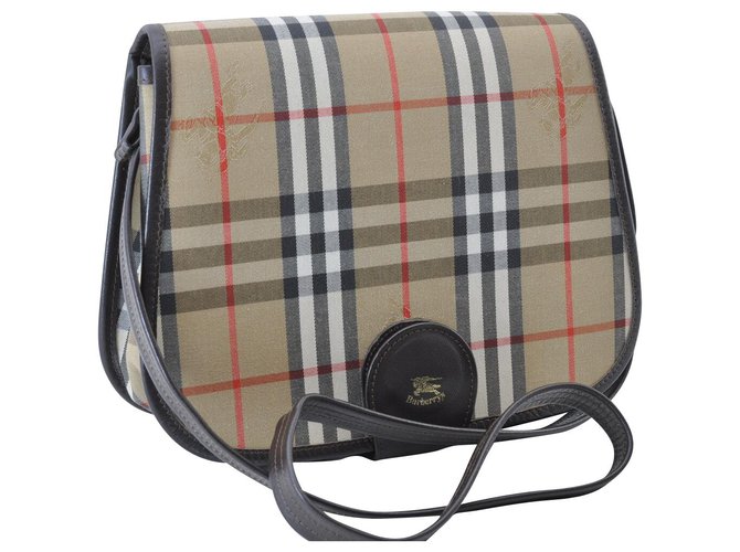 Burberry Nova Check Shoulder Bag Brown Cloth  ref.138350