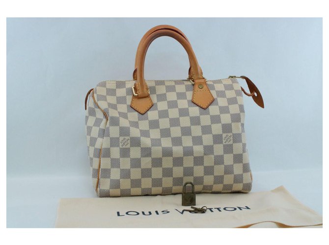 Louis Vuitton Speedy 25 White Cloth ref.138476 - Joli Closet