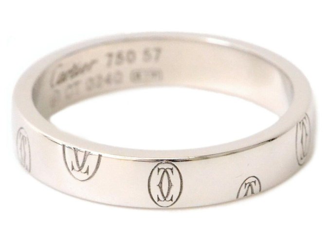 Mini Cartier feliz cumpleaños anillo Plata Oro blanco  ref.138518