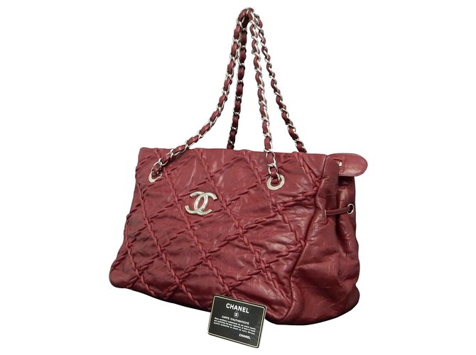 Chanel Ultra Stitch Red Leather ref.138550 - Joli Closet